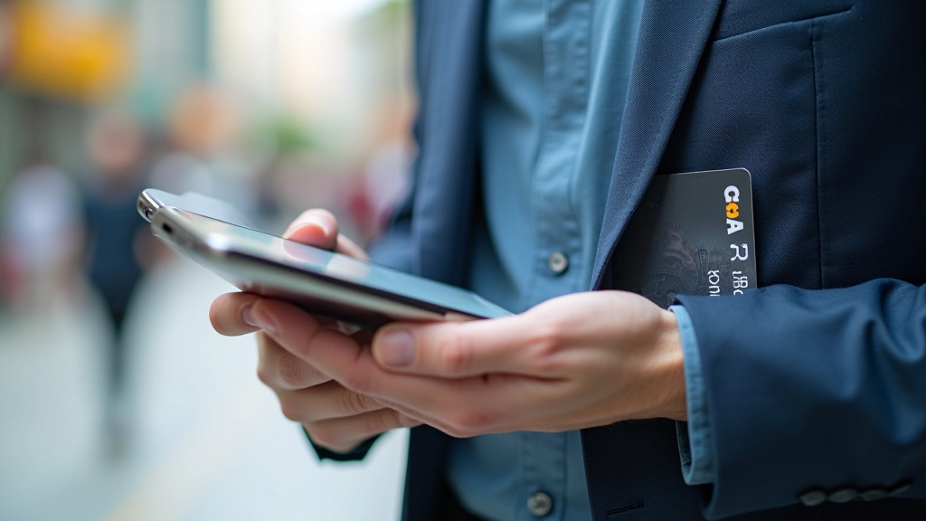 Person holding smartphone showing MTR app with transport card balance